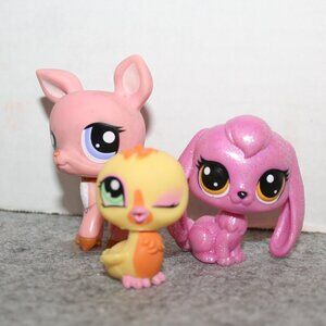 Littlest Pet Shop Bobblehead * Deer #1414 /Dazzles Bunnyton #2S-5/Chick #1329 L1